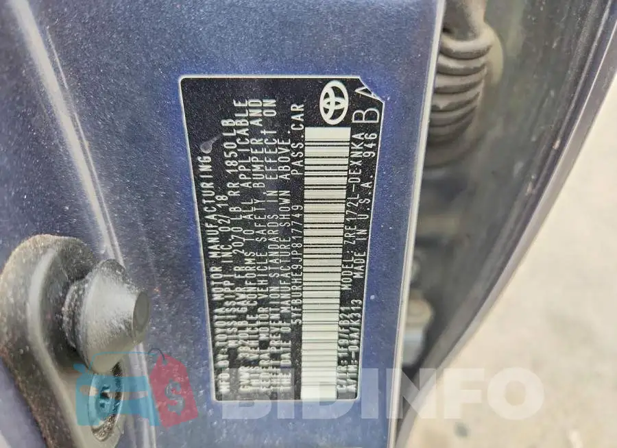 5YFBURHE9JP817749 Photo# 13