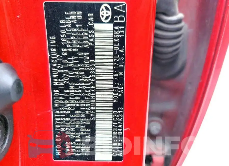 5YFBURHEXHP658850 Photo# 12
