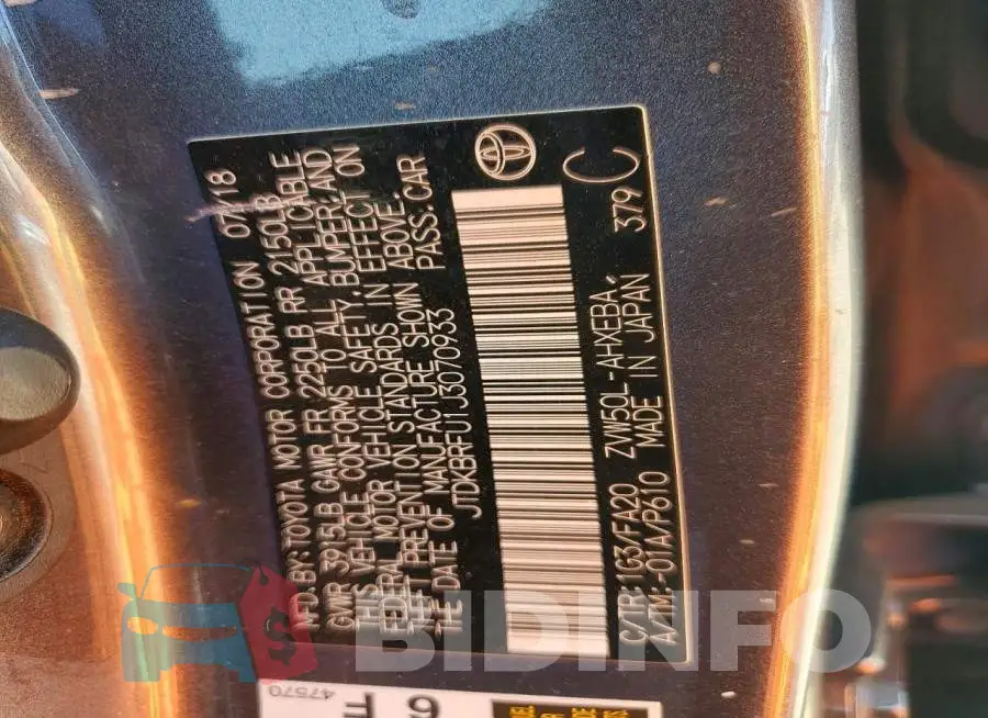 JTDKBRFU1J3070933 Photo# 13