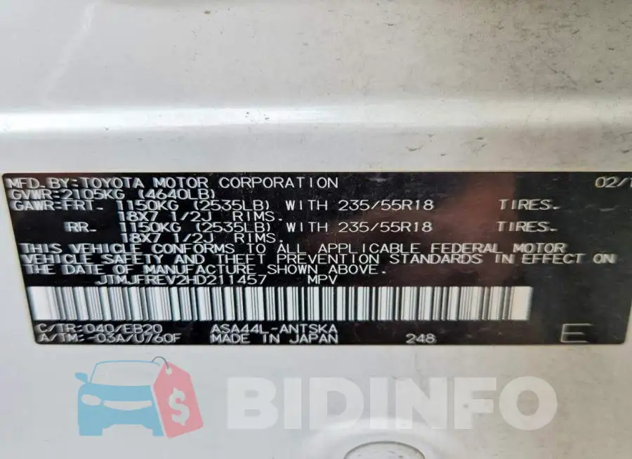 JTMJFREV2HD211457 Photo# 12