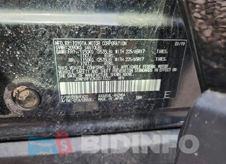 JTMP1RFV2KD017333 Photo# 12
