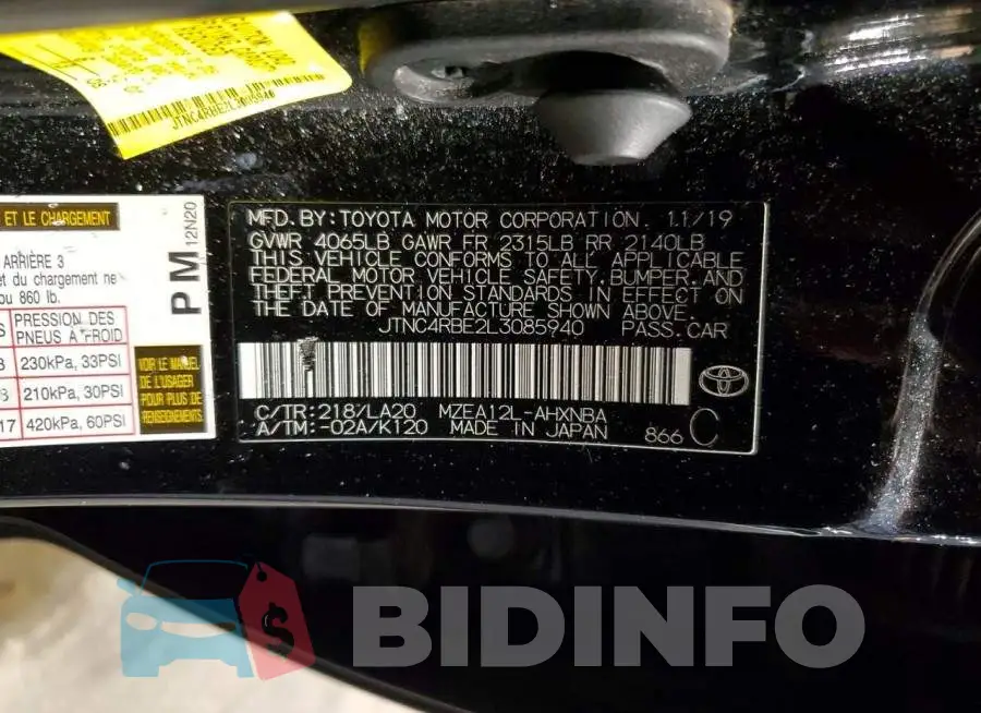 JTNC4RBE2L3085940 Photo# 13