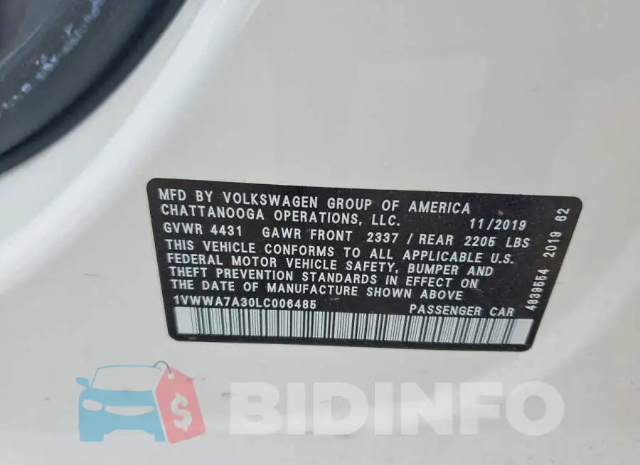 1VWWA7A30LC006485 Photo# 12