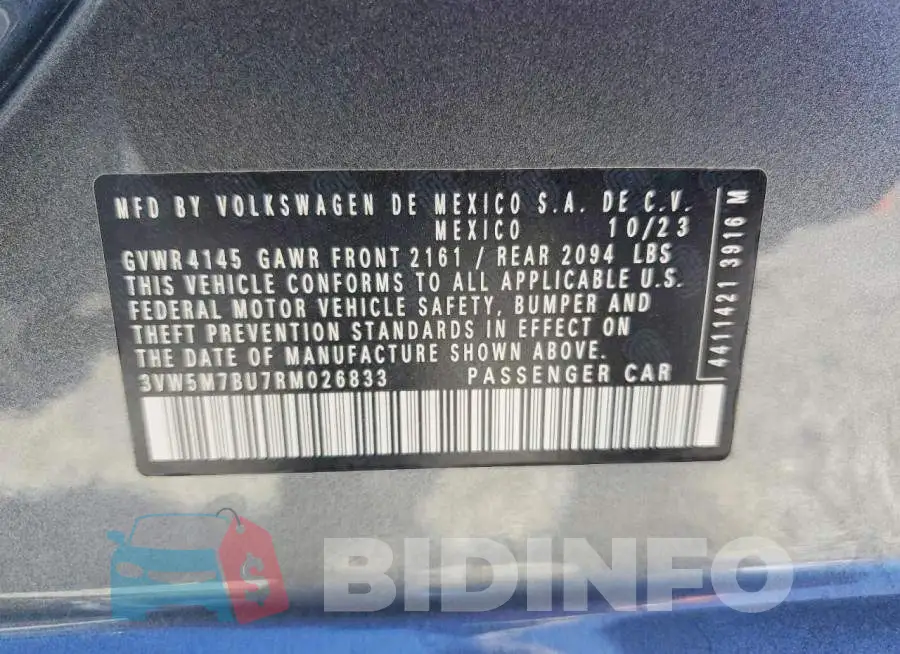 3VW5M7BU7RM026833 Photo# 12