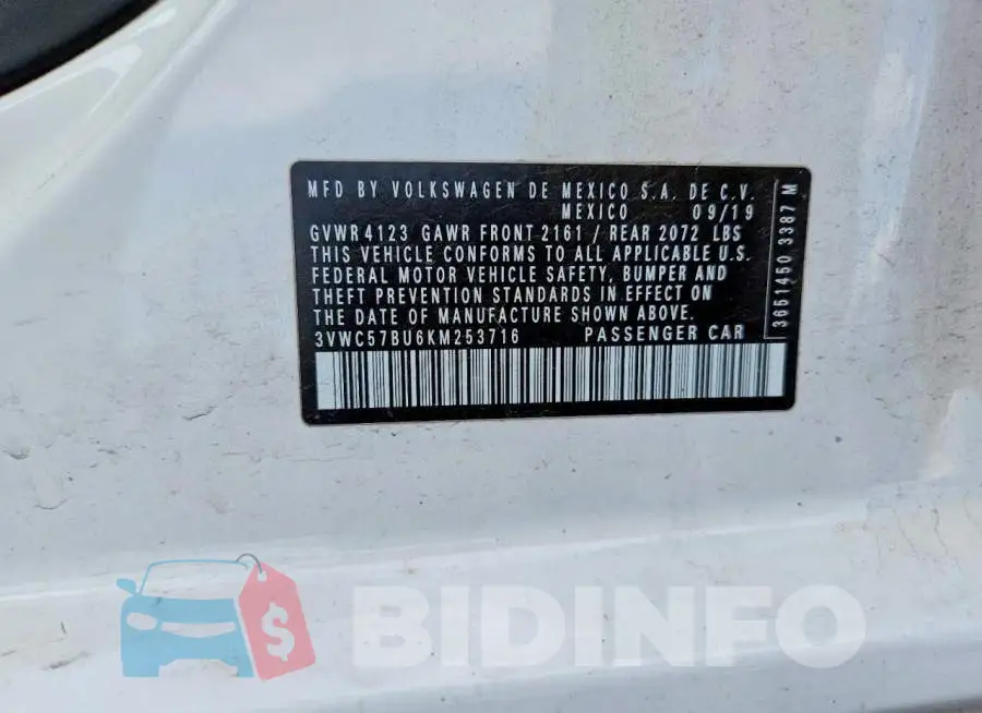 3VWC57BU6KM253716 Photo# 12