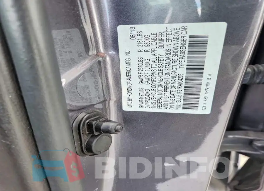 19UUB1F31KA004205 Photo# 12