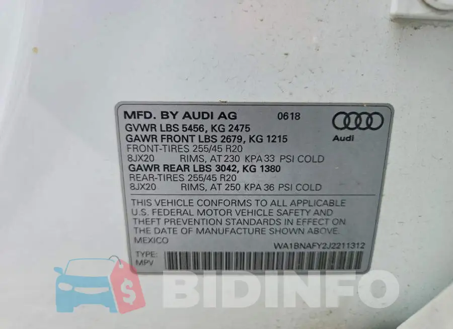 WA1BNAFY2J2211312 Photo# 12