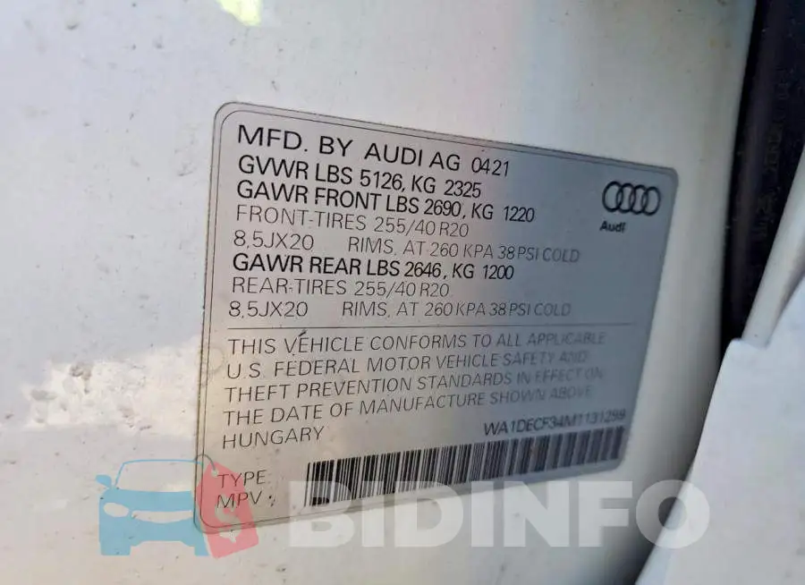 WA1DECF34M1131299 Photo# 13
