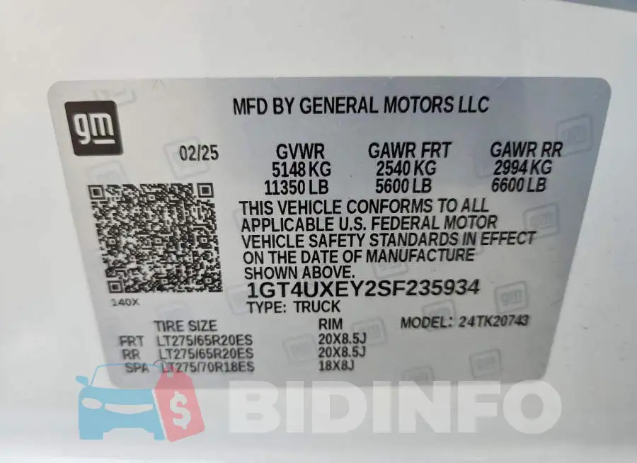 1GT4UXEY2SF235934 Photo# 12