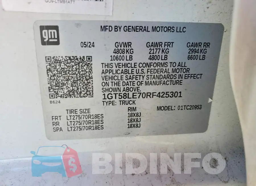1GT58LE70RF425301 Photo# 12