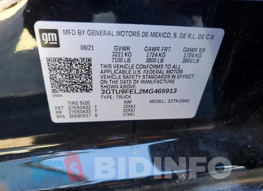 3GTU9FEL2MG465913 Photo# 13