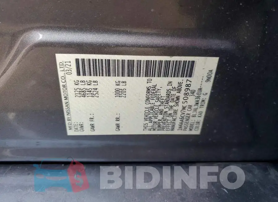 1N4AA6CV7MC508987 Photo# 12