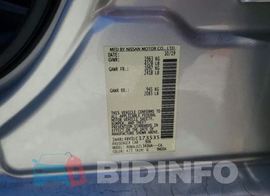 1N4BL4BV1LC173535 Photo# 13