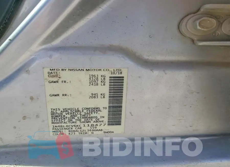 1N4BL4CV6KC118477 Photo# 12