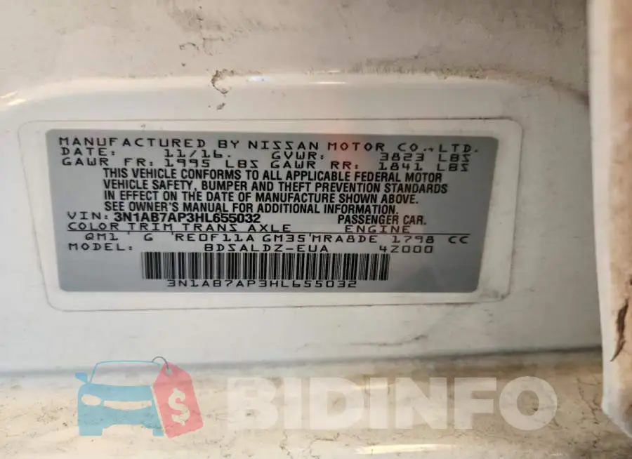 3N1AB7AP3HL655032 Photo# 13