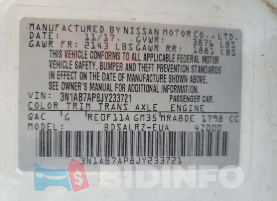 3N1AB7AP8JY233721 Photo# 12