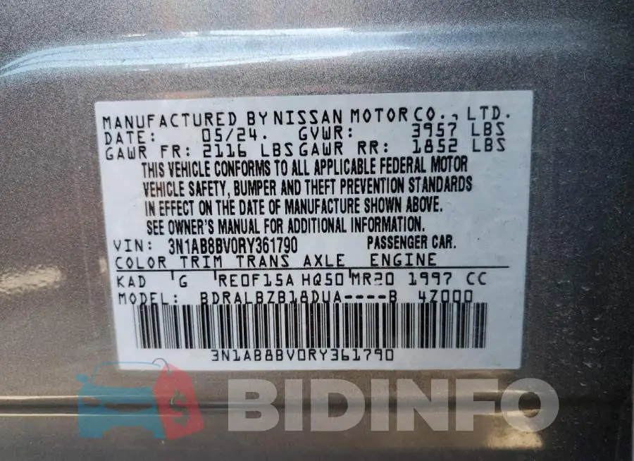 3N1AB8BV0RY361790 Photo# 12