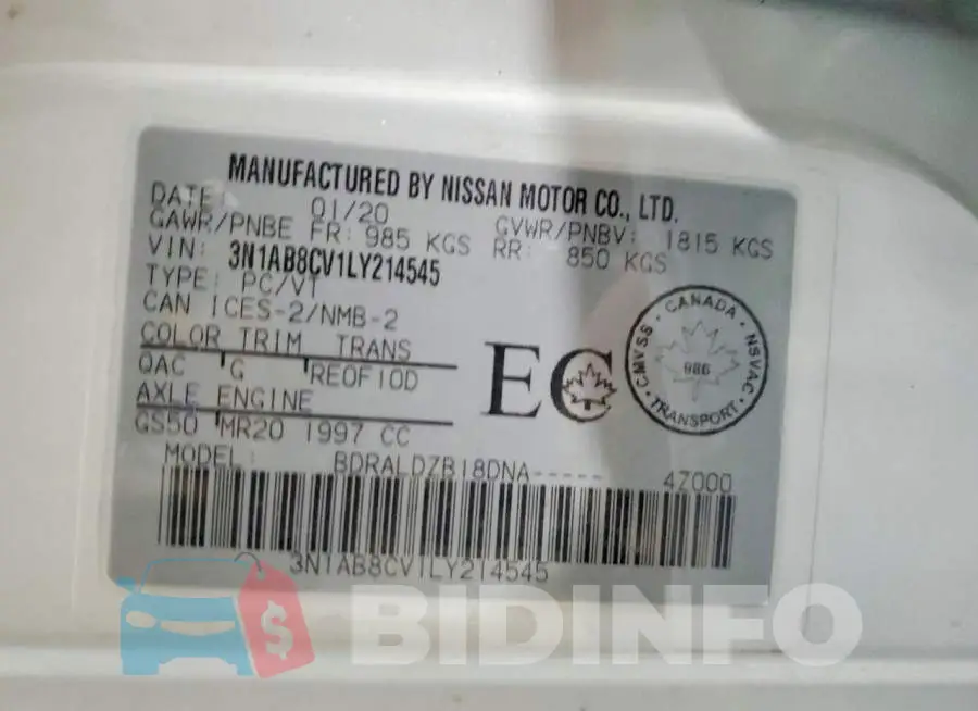 3N1AB8CV1LY214545 Photo# 12