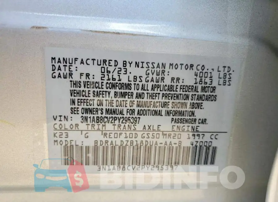 3N1AB8CV2PY295397 Photo# 12