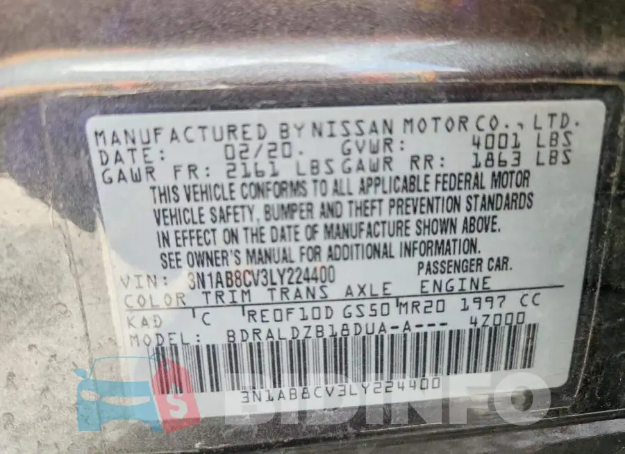3N1AB8CV3LY224400 Photo# 13