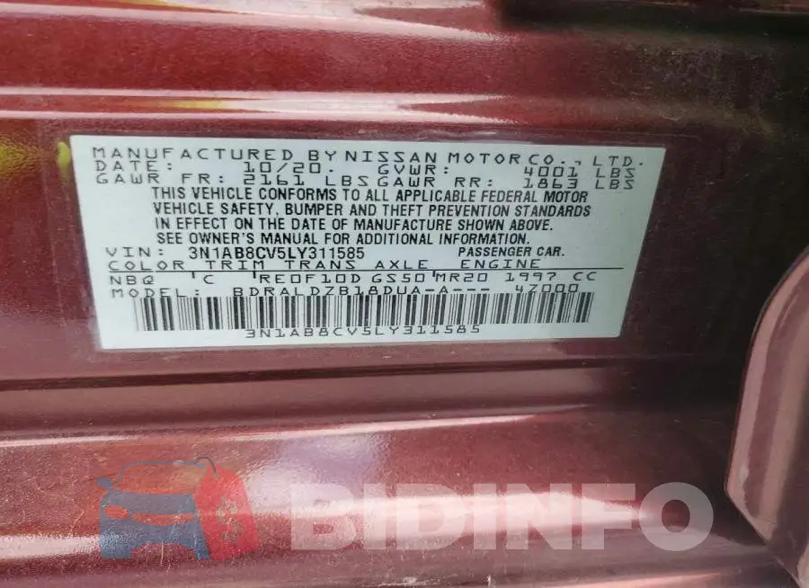 3N1AB8CV5LY311585 Photo# 12