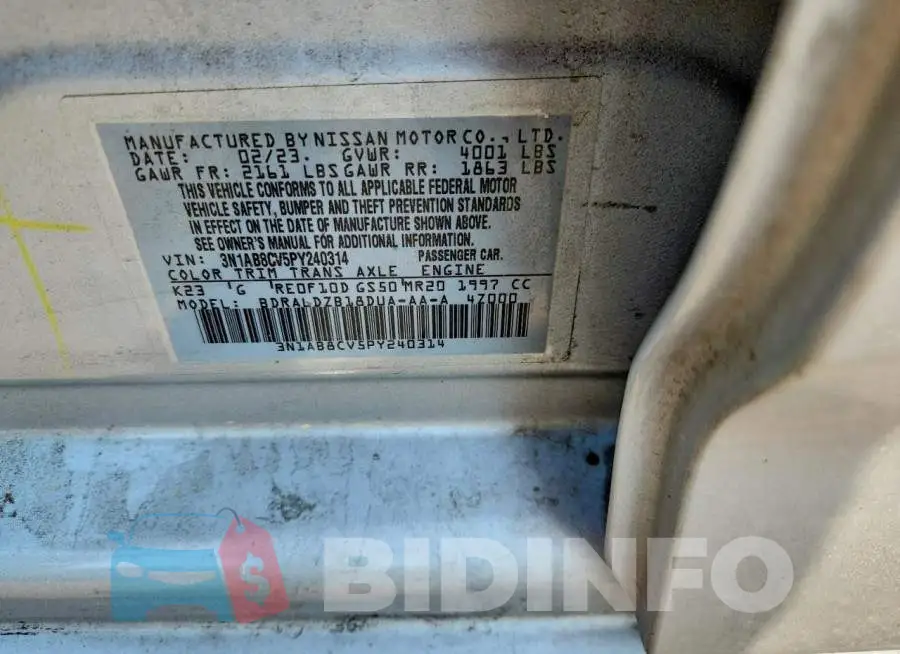 3N1AB8CV5PY240314 Photo# 12