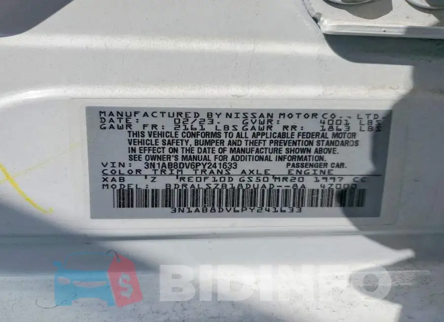 3N1AB8DV6PY241633 Photo# 12