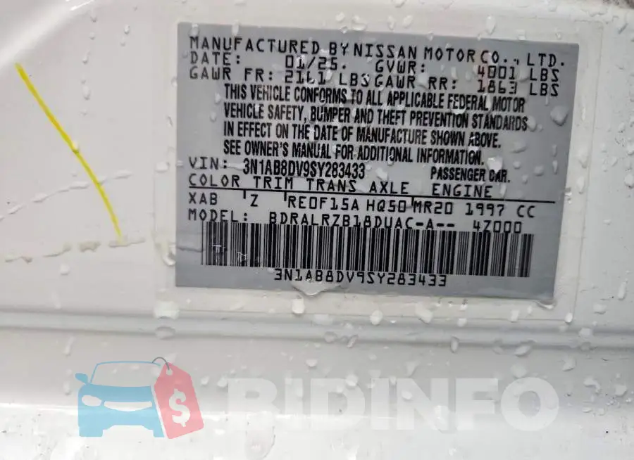 3N1AB8DV9SY283433 Photo# 12