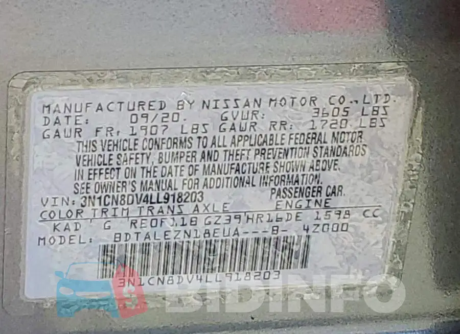 3N1CN8DV4LL918203 Photo# 12