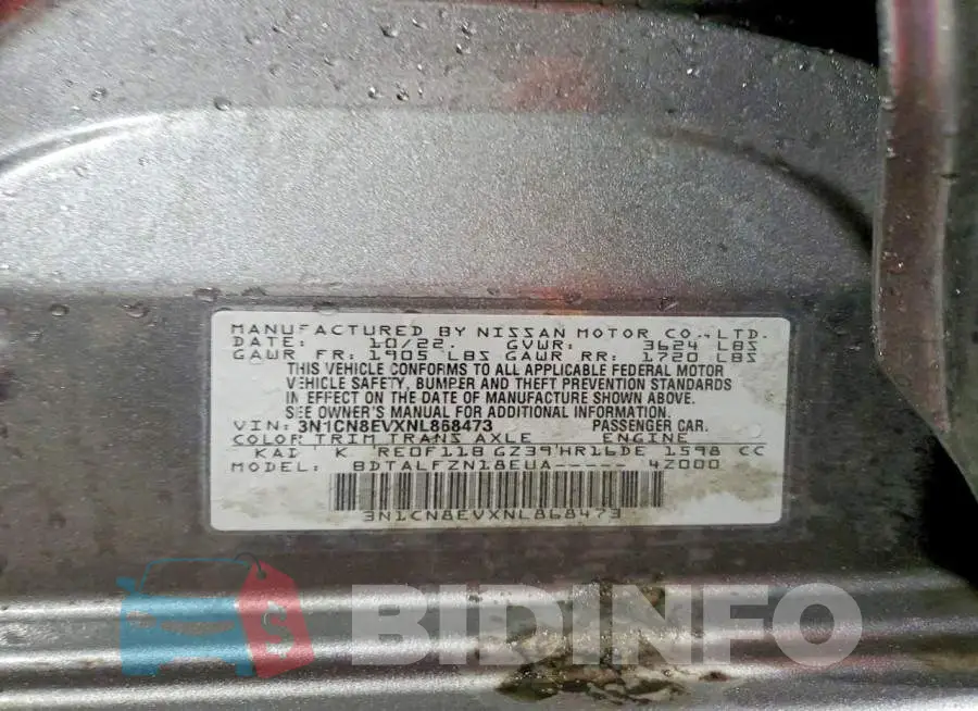 3N1CN8EVXNL868473 Photo# 12