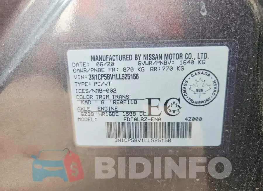 3N1CP5BV1LL525156 Photo# 12
