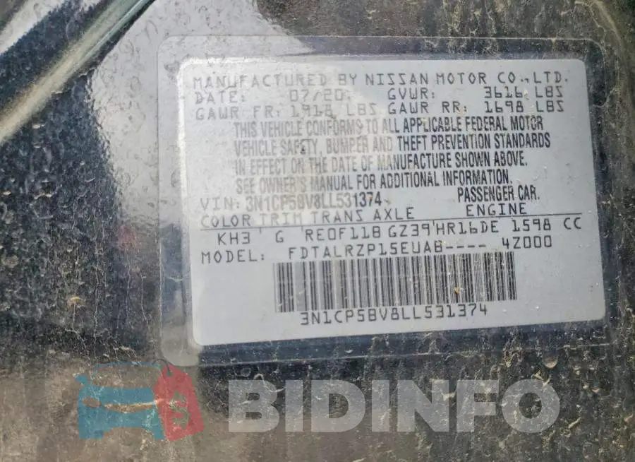 3N1CP5BV8LL531374 Photo# 13