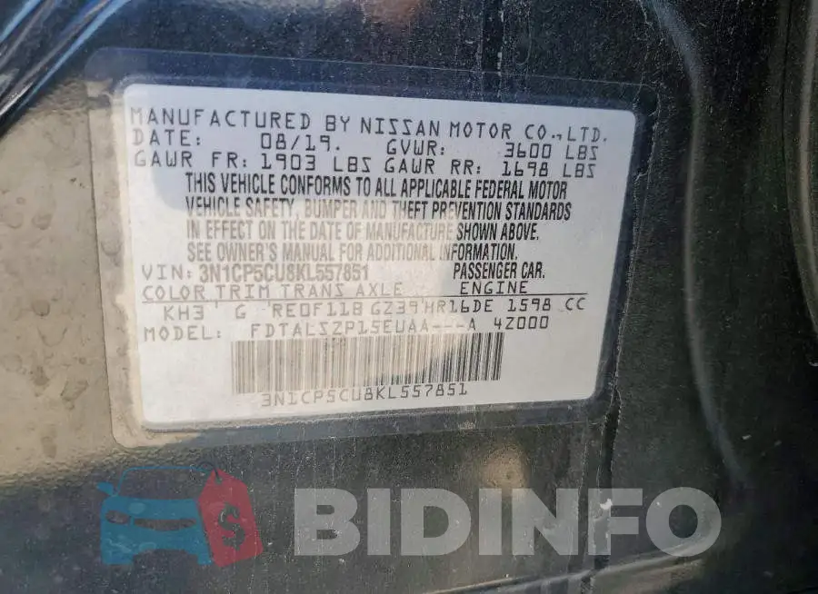 3N1CP5CU8KL557851 Photo# 14