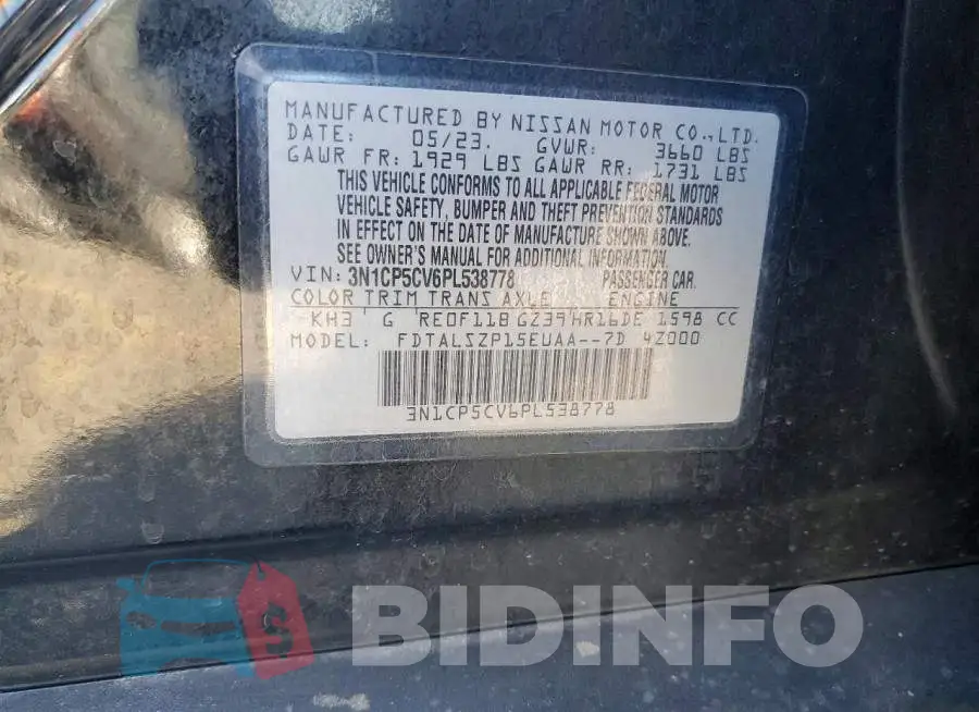 3N1CP5CV6PL538778 Photo# 13