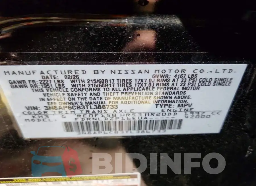 3N8AP6CB3TL386733 Photo# 14