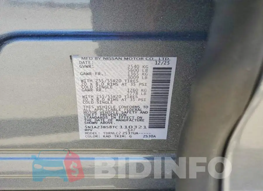 5N1AZ3BS8TC110321 Photo# 13