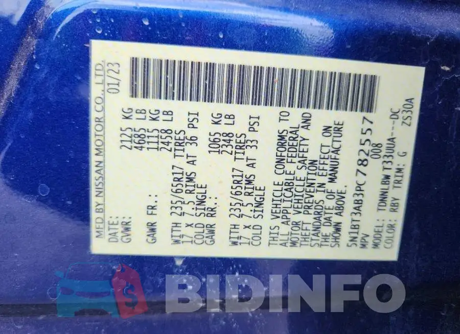 5N1BT3AB3PC782557 Photo# 13