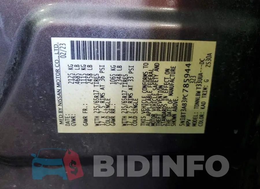 5N1BT3AB3PC785944 Photo# 12