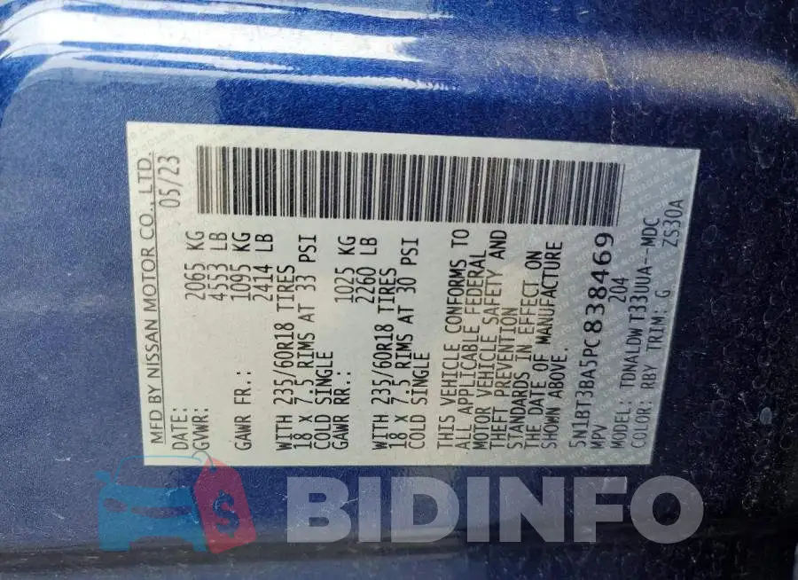 5N1BT3BA5PC838469 Photo# 13