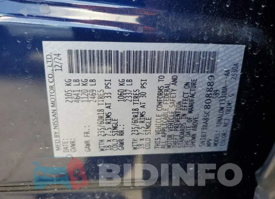 5N1BT3BA8SC808889 Photo# 13