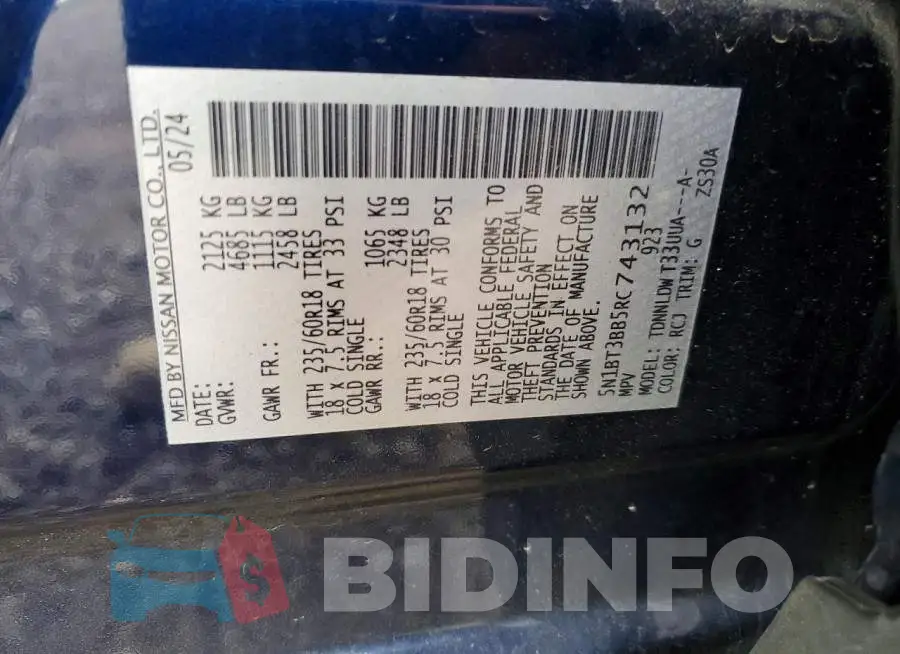5N1BT3BB5RC743132 Photo# 13
