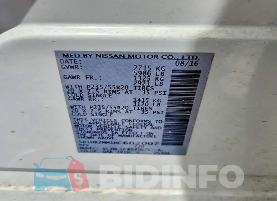 5N1DR2MM1HC602007 Photo# 14