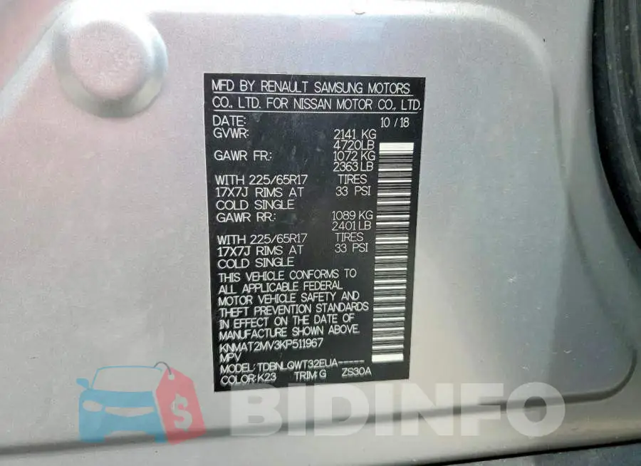 KNMAT2MV3KP511967 Photo# 14