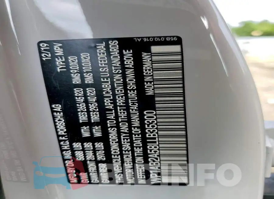 WP1AB2A58LLB35300 Photo# 13