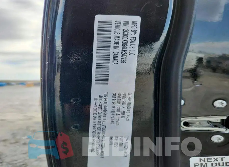 2C3CDXBG6LH247726 Photo# 13
