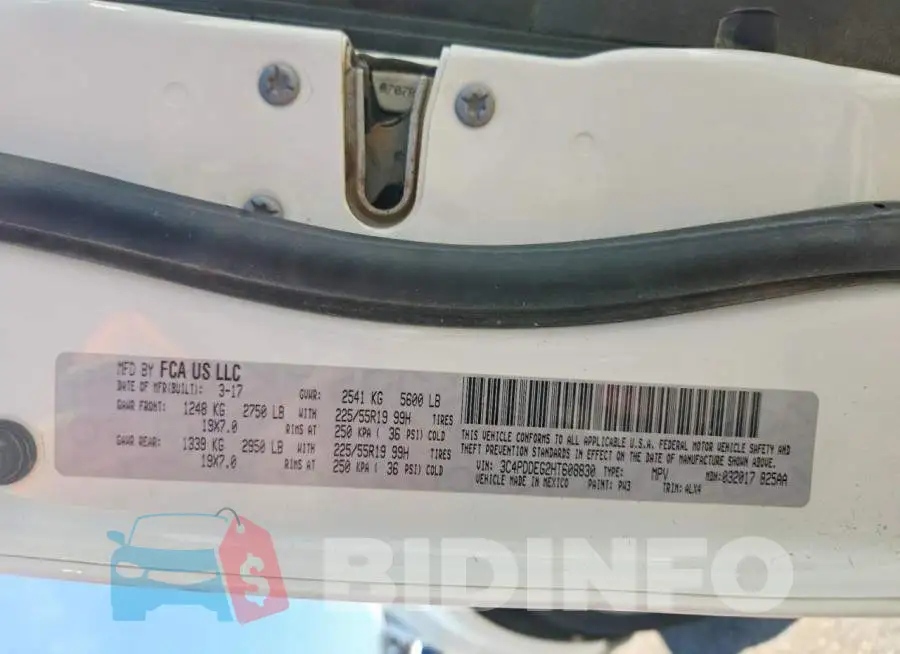 3C4PDDEG2HT608830 Photo# 13