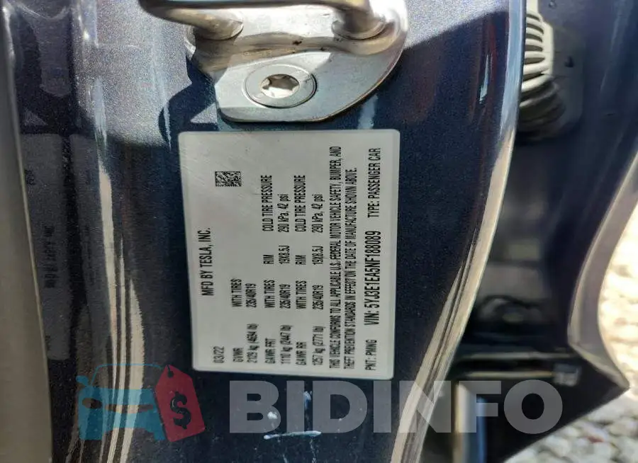 5YJ3E1EA5NF188089 Photo# 12