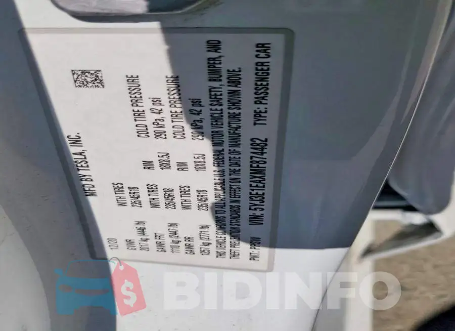 5YJ3E1EAXMF874482 Photo# 12