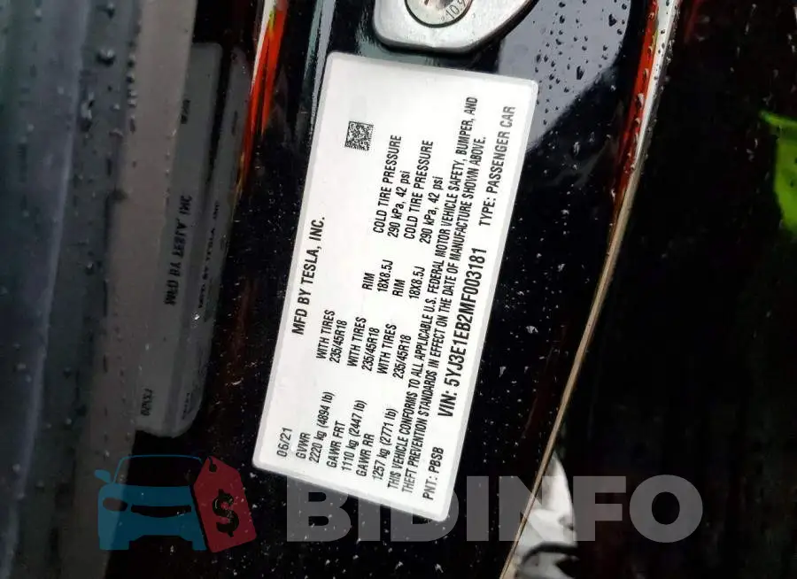 5YJ3E1EB2MF003181 Photo# 13