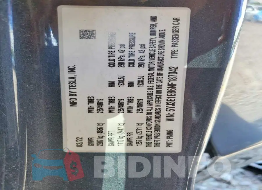 5YJ3E1EB6NF187042 Photo# 12
